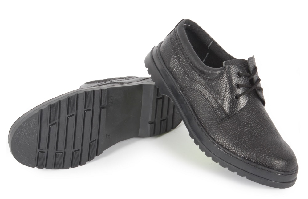 Туфли мужские на шнуровке БМ-3, цвет: черный, ПУ
