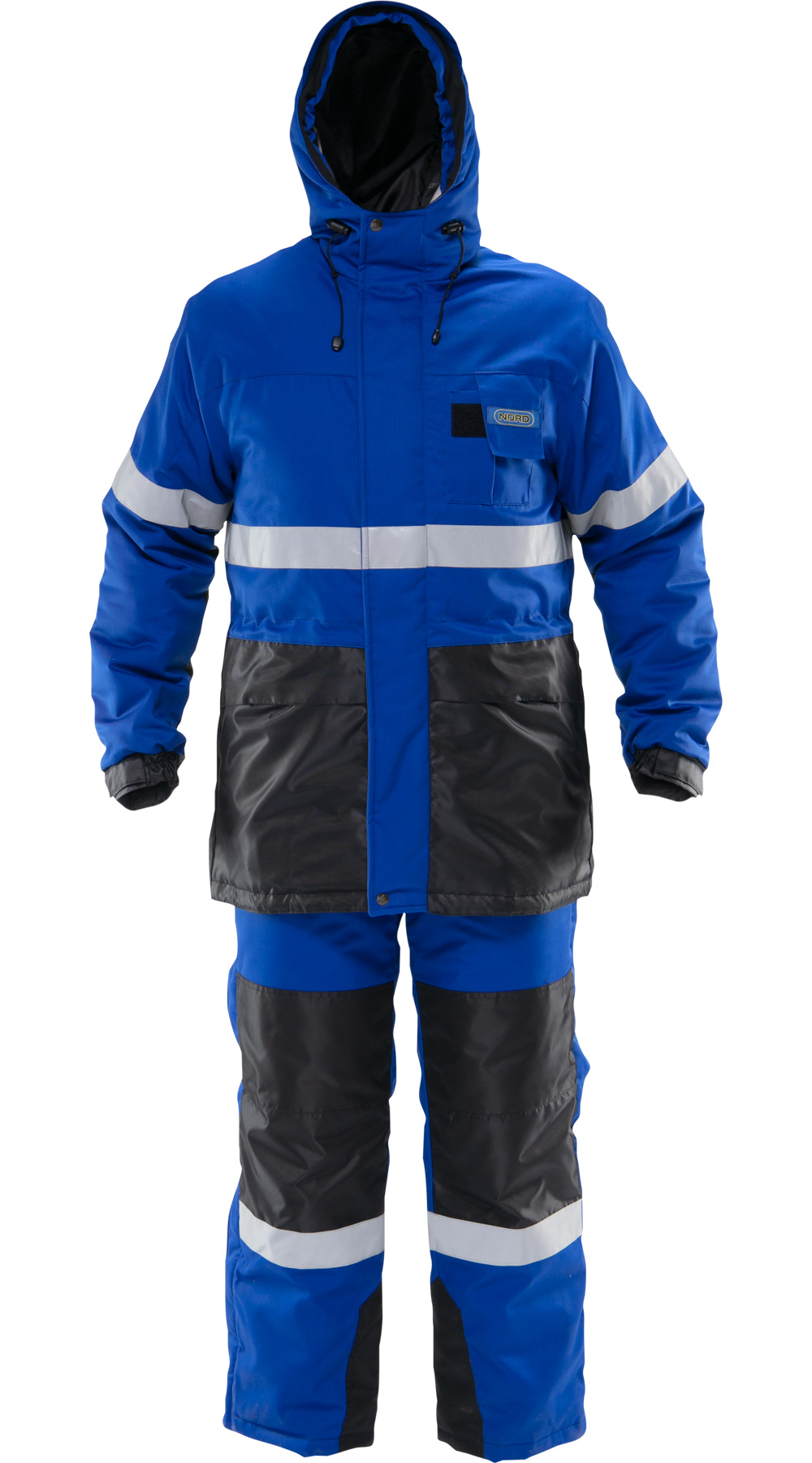 Зимний костюм "НОРД-Н" мужской, утепленный (куртка и полукомбинезон), цвет: васильковый с черным, ткань: смесовая