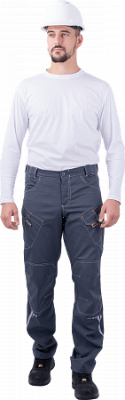 Летние брюки "Спецобъединение-ПЕРФЕКТ " мужские, цвет: серый с черным, ткань: Смесовая