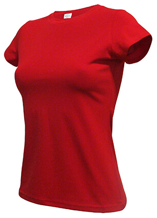 Футболка женская, с коротким рукавом, стрейч, цвет: красный