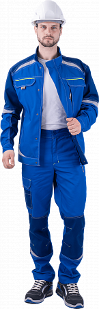 Летняя куртка "Спецобъединение-ТУРБО SAFETY" мужская, цвет: васильковый с синим, ткань: Томбой