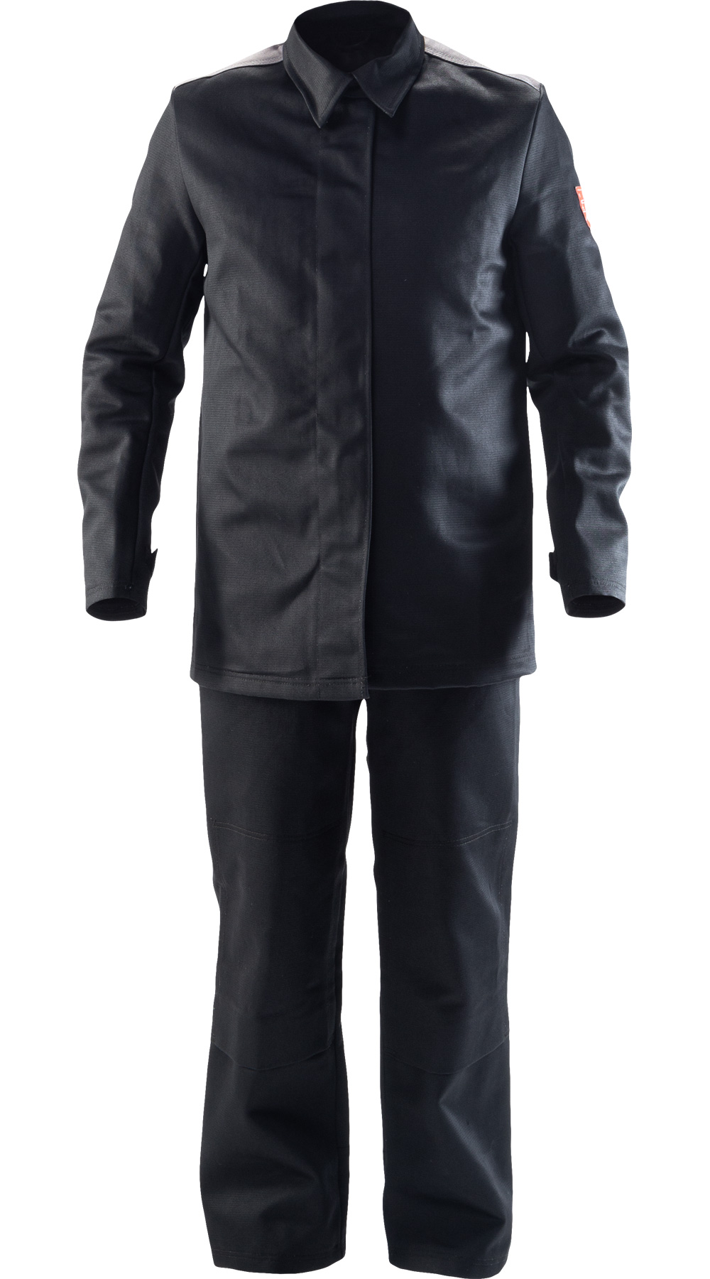 Летний костюм сварщика "ЗЕВС" мужской (куртка и брюки), цвет: черно-серый, ткань Арсенал NEW