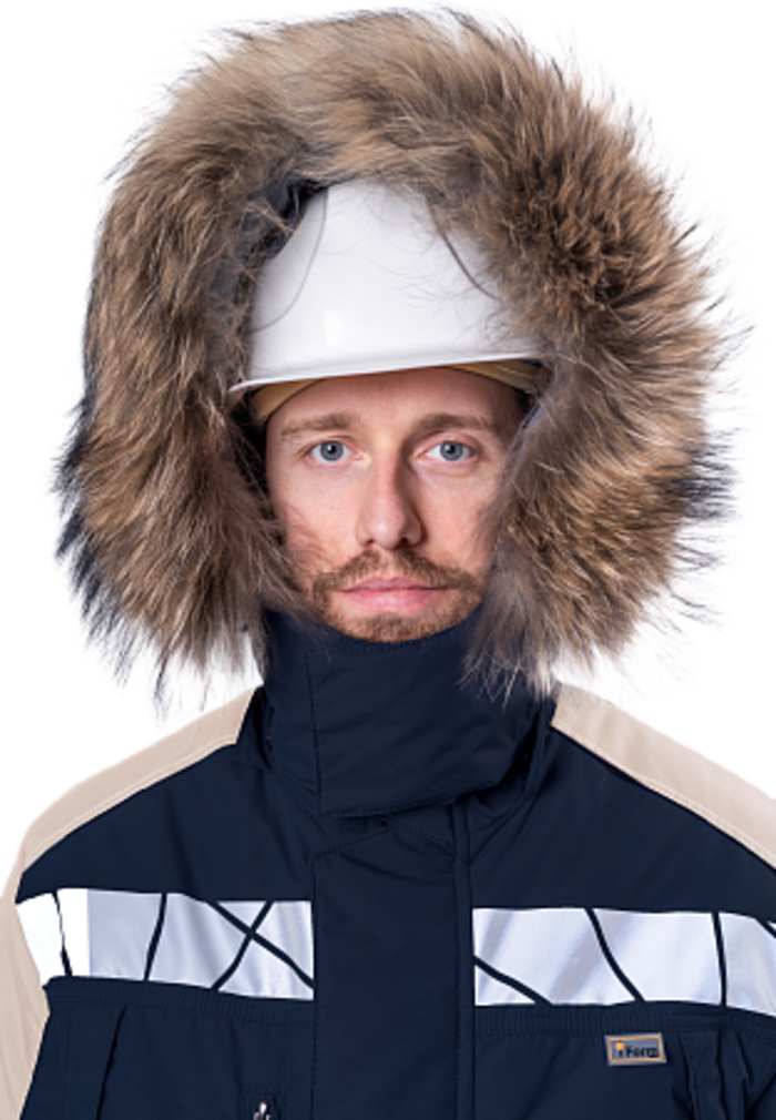 Зимняя куртка "Спецобъединение-ХАЙ-ТЕК SAFETY" мужская, цвет: синий с бежевым, ткань: Наутика Зимняя куртка "Спецобъединение-ХАЙ-ТЕК SAFETY" мужская, цвет: синий с бежевым, ткань: Наутика
