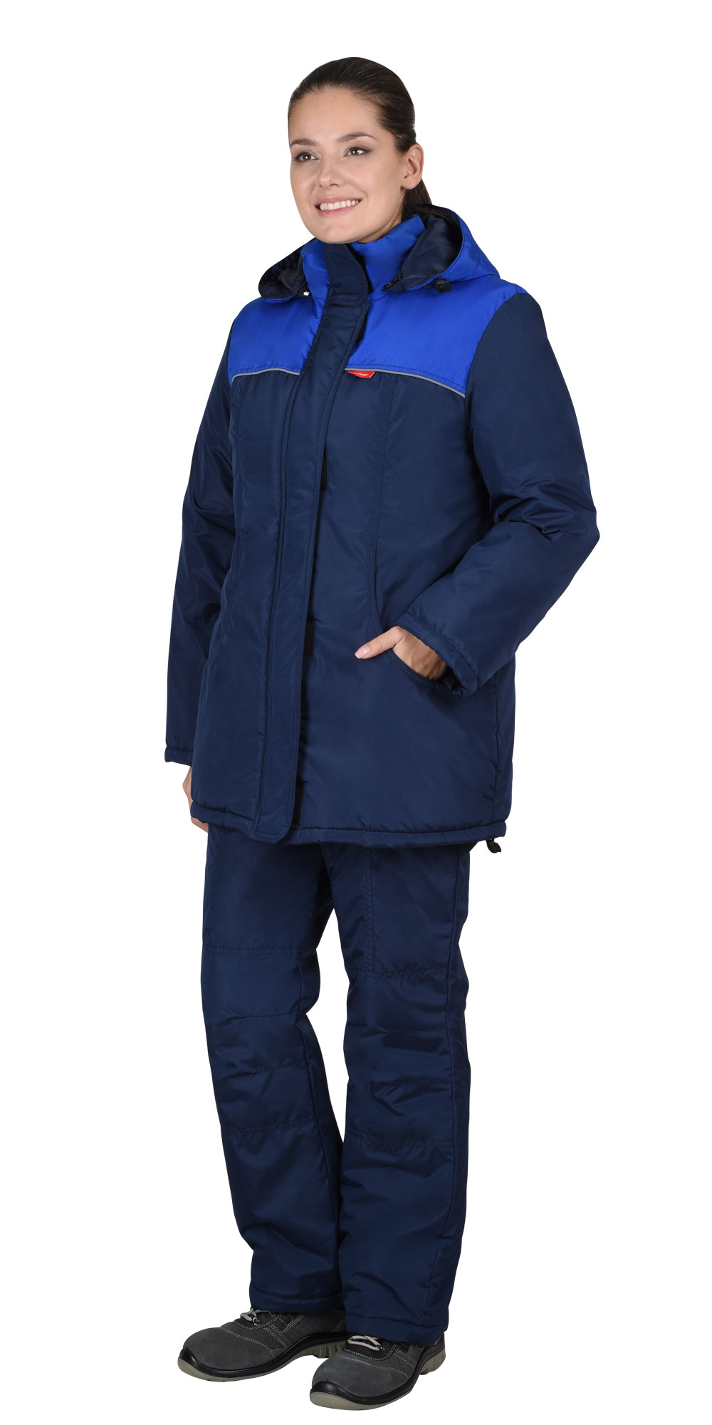 Зимний костюм "СИРИУС-СНЕЖАНА" женский, утепленный (куртка и полукомбинезон), цвет: синий с васильковым, ткань: 100% ПЭ