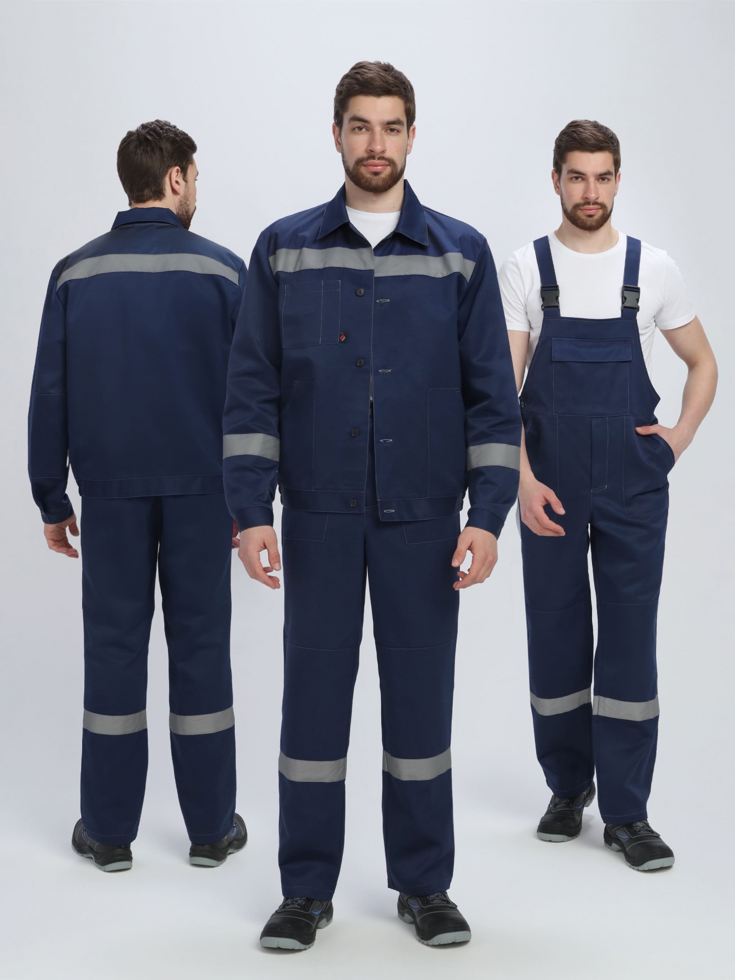 Летний костюм "ЛИГОР-2 СОП" мужской (куртка и полукомбинезон), цвет: темно-синий, ткань: смесовая