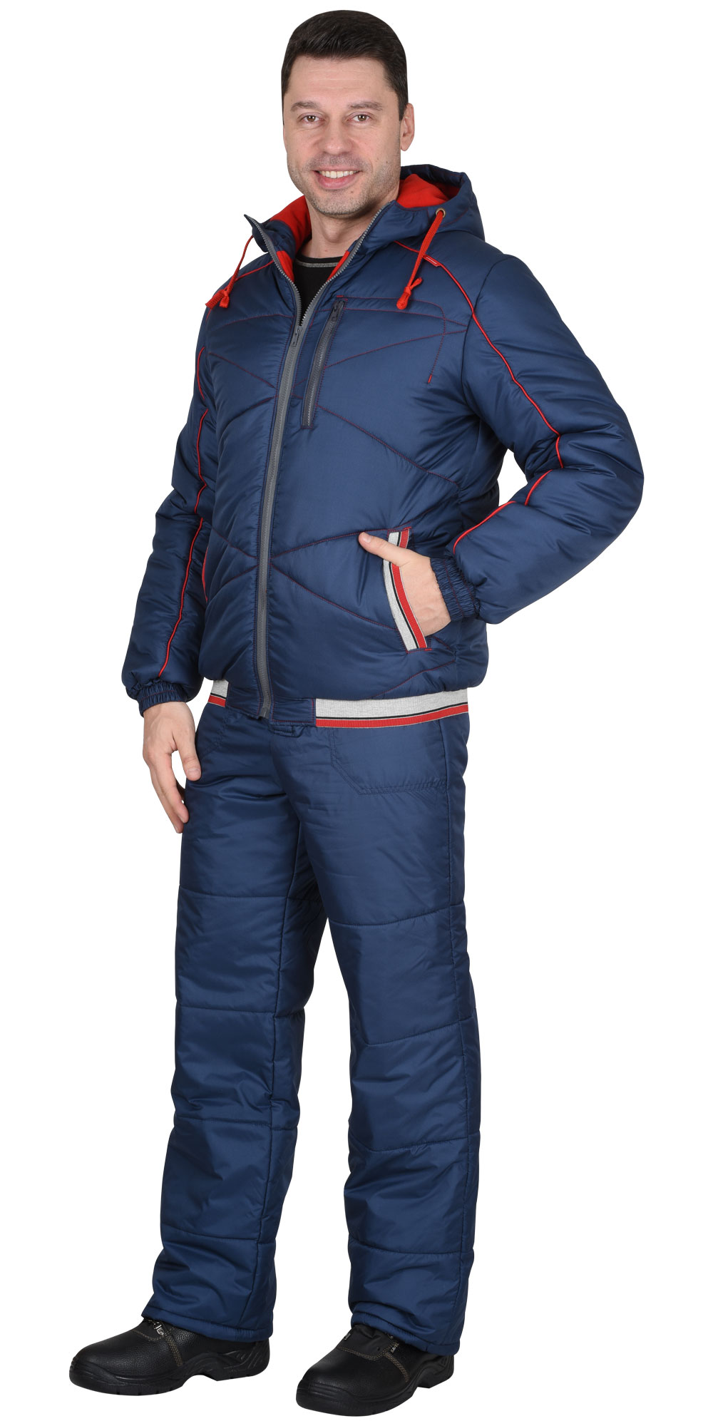 Зимняя куртка "СИРИУС-ИМИДЖ" мужская, короткая, утепленная, цвет: темно-синий, ткань: 100% ПЭ