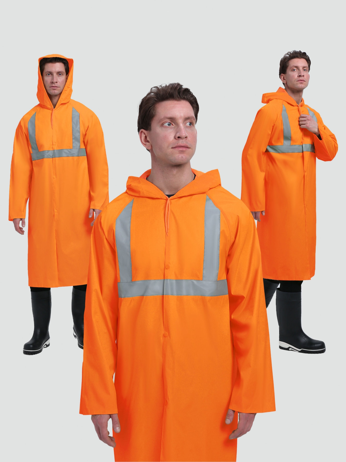 Плащ влагозащитный "ProfLine СОП", цвет: оранжевый, ткань: ПВХ