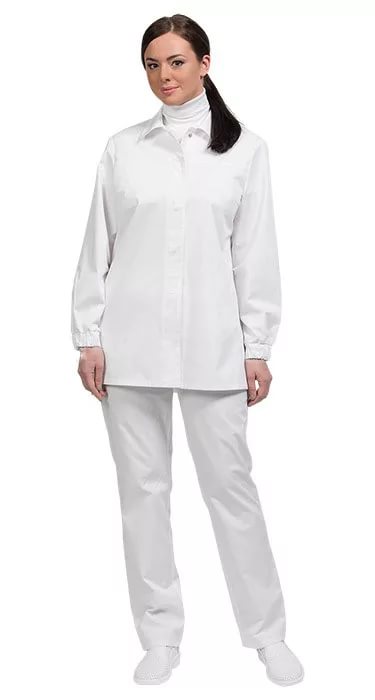 Костюм "ОПЕРАТОР" женский (куртка и брюки), цвет: белый, ткань: сатори