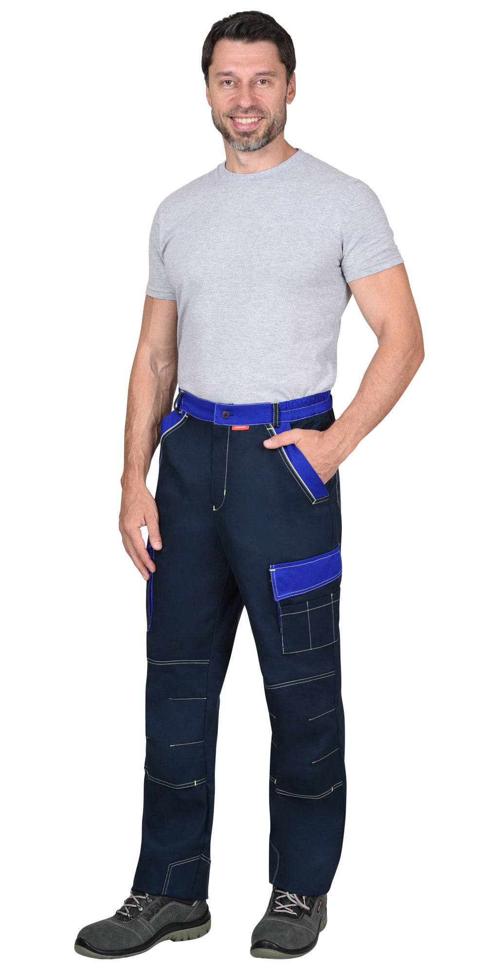 Летние брюки "СИРИУС-КАРАТ-РОСС" мужские, цвет: темно-синий, ткань: смесовая 