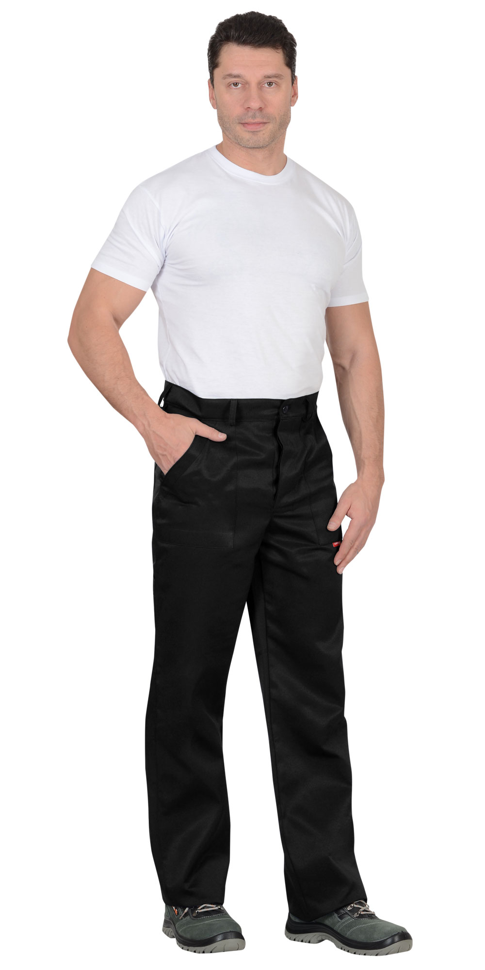 Летние брюки "СИРИУС-ПРОФЕССИОНАЛ" мужские, цвет: черный, ткань: смесовая