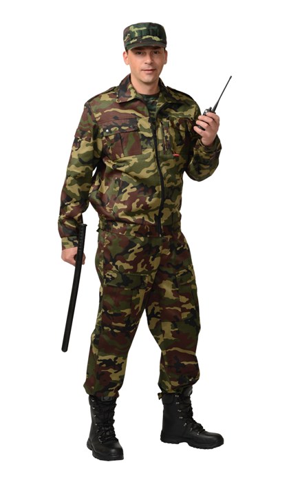 Летний костюм "СИРИУС-ФРЕГАТ" мужской (куртка и брюки), цвет: КМФ Зеленый, ткань: смесовая