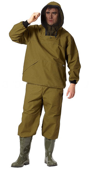 Костюм противоэнцефалитный "СИРИУС-АНТИГНУС" мужской (куртка и брюки), цвет: Хаки, ткань: 100% ХБ
