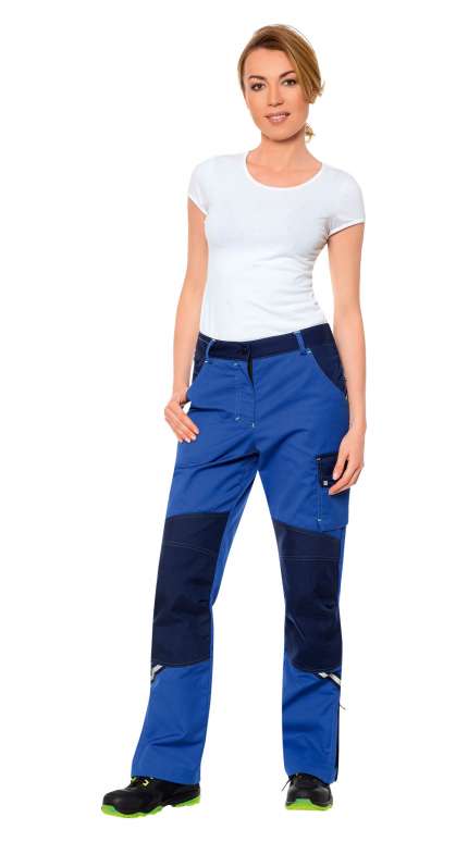 Летние брюки "ЛЕДИ УРАН" женские, цвет: васильковый с синим, ткань: смесовая