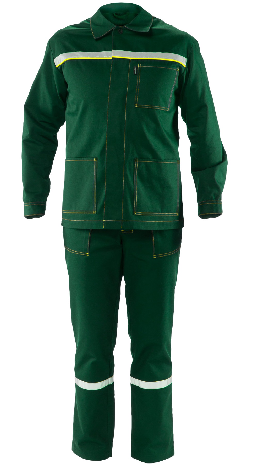 Летний костюм "БАЙКАЛ-1" мужской (куртка и брюки), цвет: зеленый, ткань: смесовая