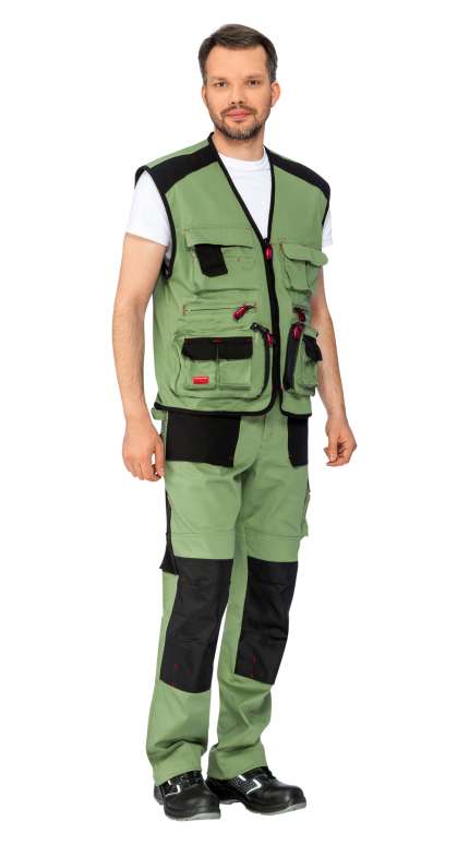 Летний жилет "СПЕЦ-АВАНГАРД" мужской цвет: васильковый с черным, ткань: Стрейчтекс