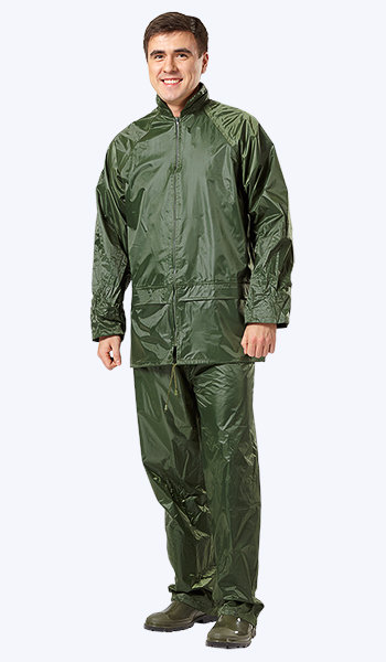 Костюм влагозащитный, нейлоновый, (куртка и брюки), цвет: зеленый