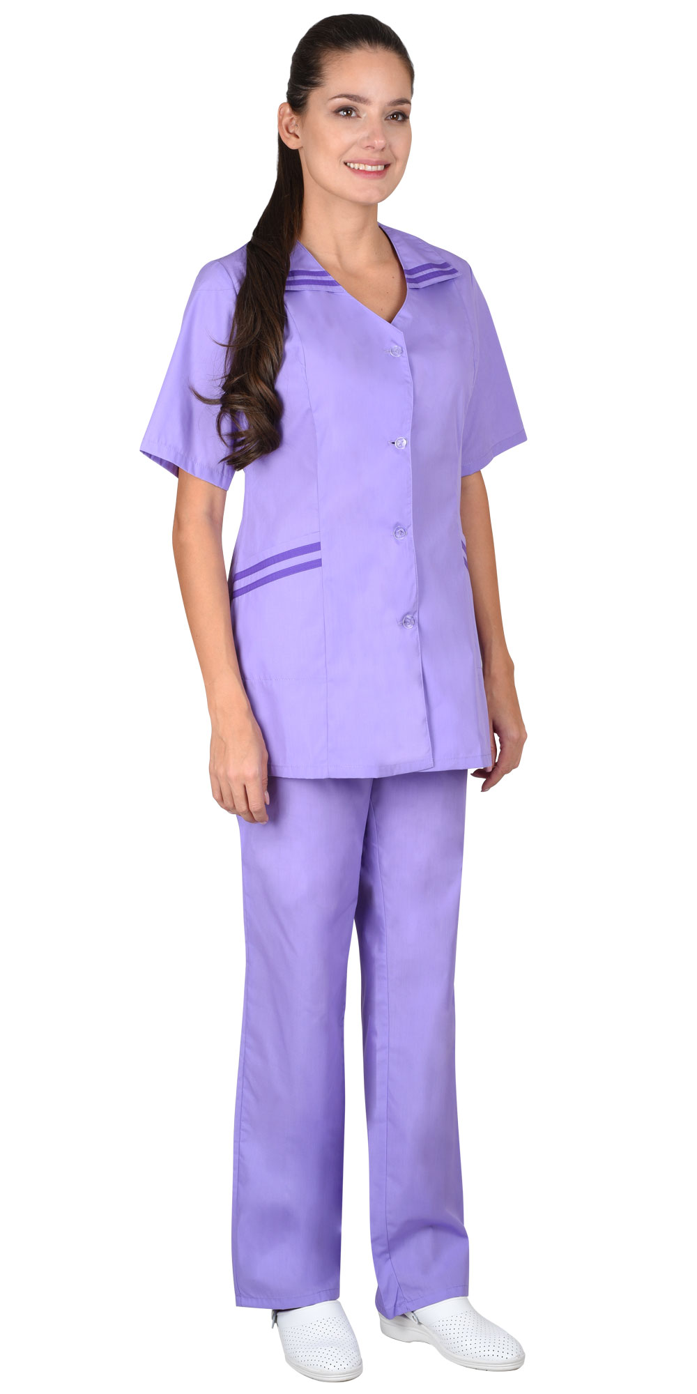 Костюм "СИРИУС-ЖЕНЕВА" женский (куртка и брюки), цвет: сиреневый с фиолетовым, ткань: смесовая