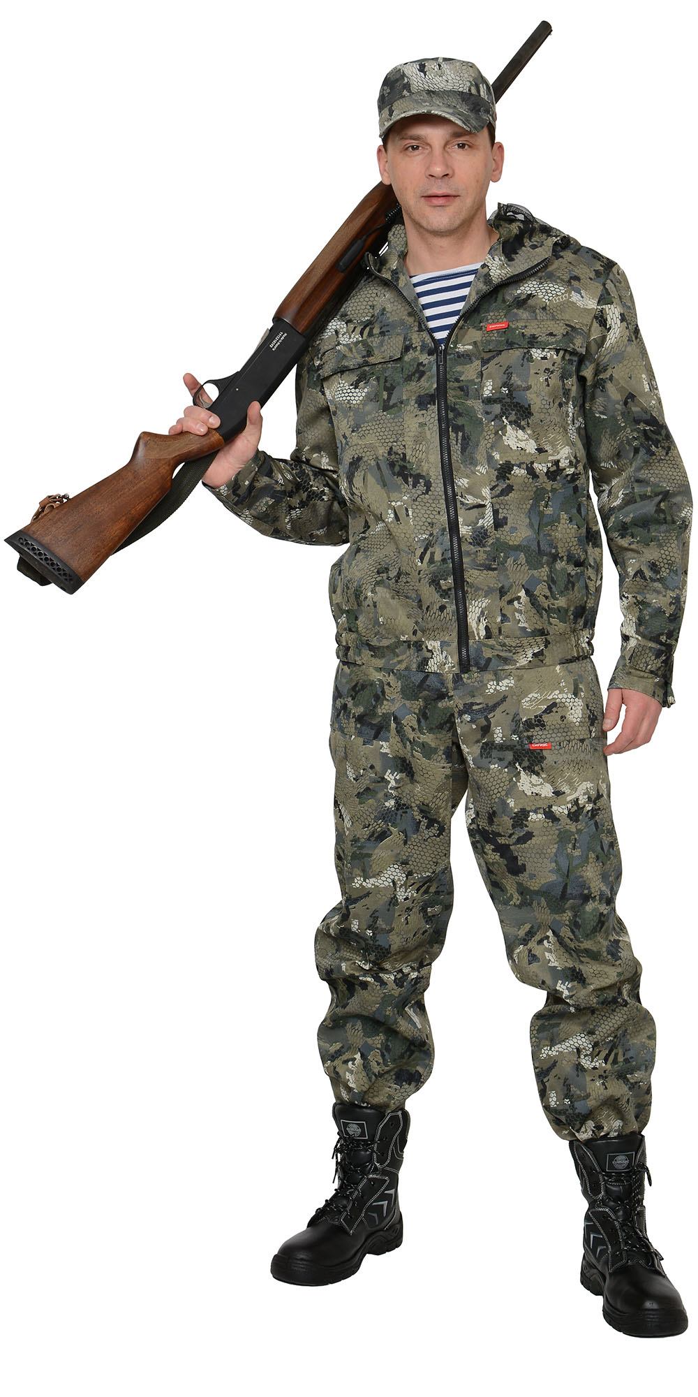 Летний костюм "СИРИУС-РЫБОЛОВ" мужской (куртка и полукомбинезон), цвет: КМФ Степь, ткань: смес