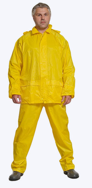 Костюм влагозащитный, нейлоновый, (куртка и брюки), цвет: желтый