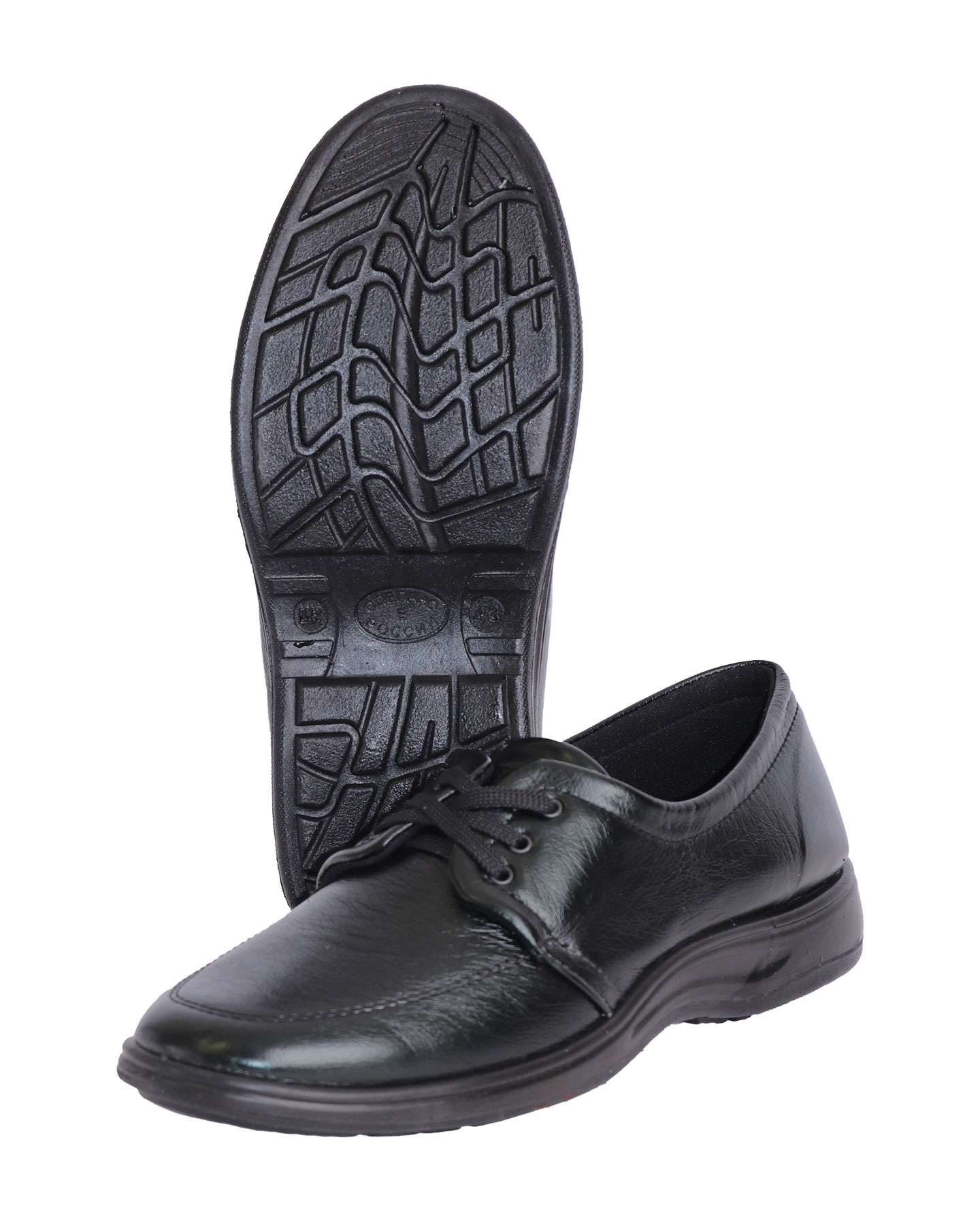 Туфли мужские на шнуровке, искусственная кожа, цвет: черный, ПУ