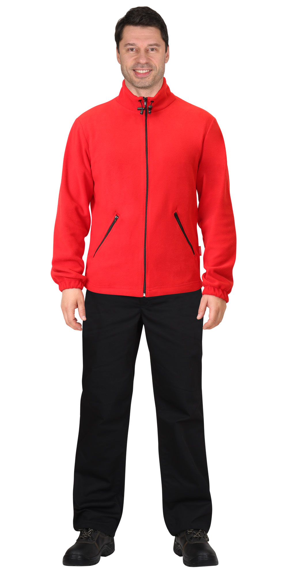 Флисовая куртка 280 г/кв.м, мужская, цвет: красный, ткань: 100% ПЭ