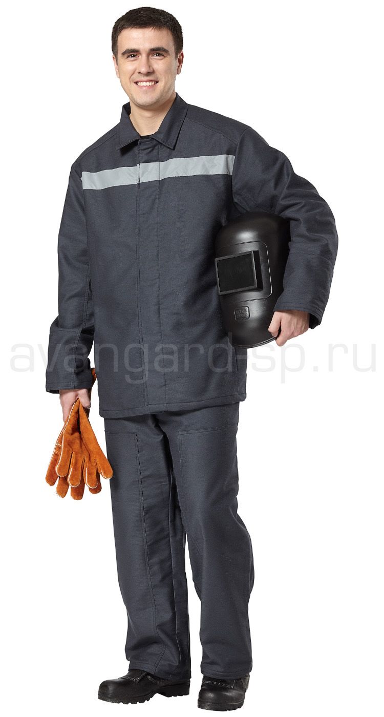 Летний костюм "ВУЛКАН" мужской (куртка и брюки), цвет: черный, ткань: молескин