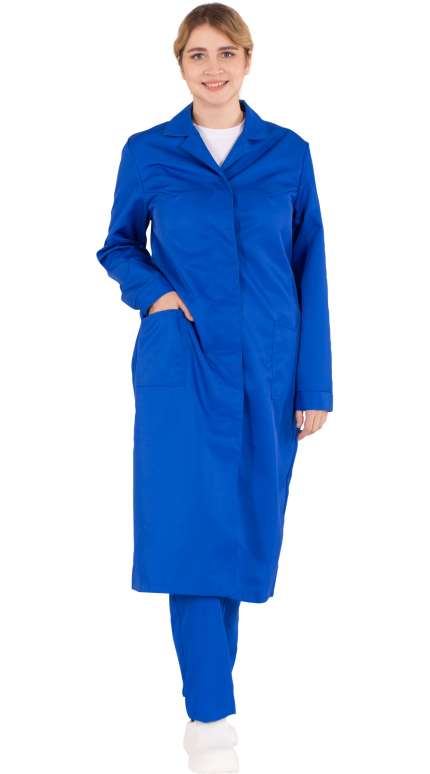 Летний костюм "ЛЕДИ КЕМИС" женский (халат и брюки), цвет: васильковый, ткань: 100%ПЭ