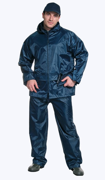 Костюм влагозащитный, нейлоновый, (куртка и брюки), цвет: синий