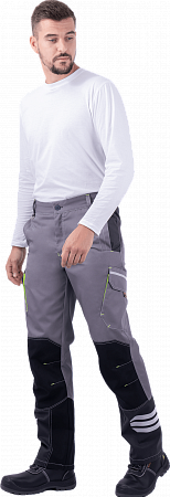Летние брюки "Спецобъединение-ЭДВАНС" мужские, цвет: серый с темно-серым и черным, ткань: Томбой