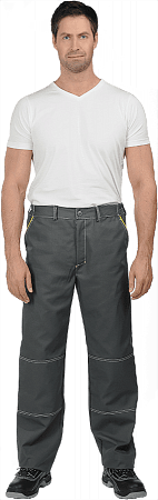 Летние брюки "Спецобъединение-ТУРБО" мужские, цвет: серый с лимонной отделкой, ткань: Томбой Летние брюки "Спецобъединение-ТУРБО" мужские, цвет: серый с лимонной отделкой, ткань: Томбой