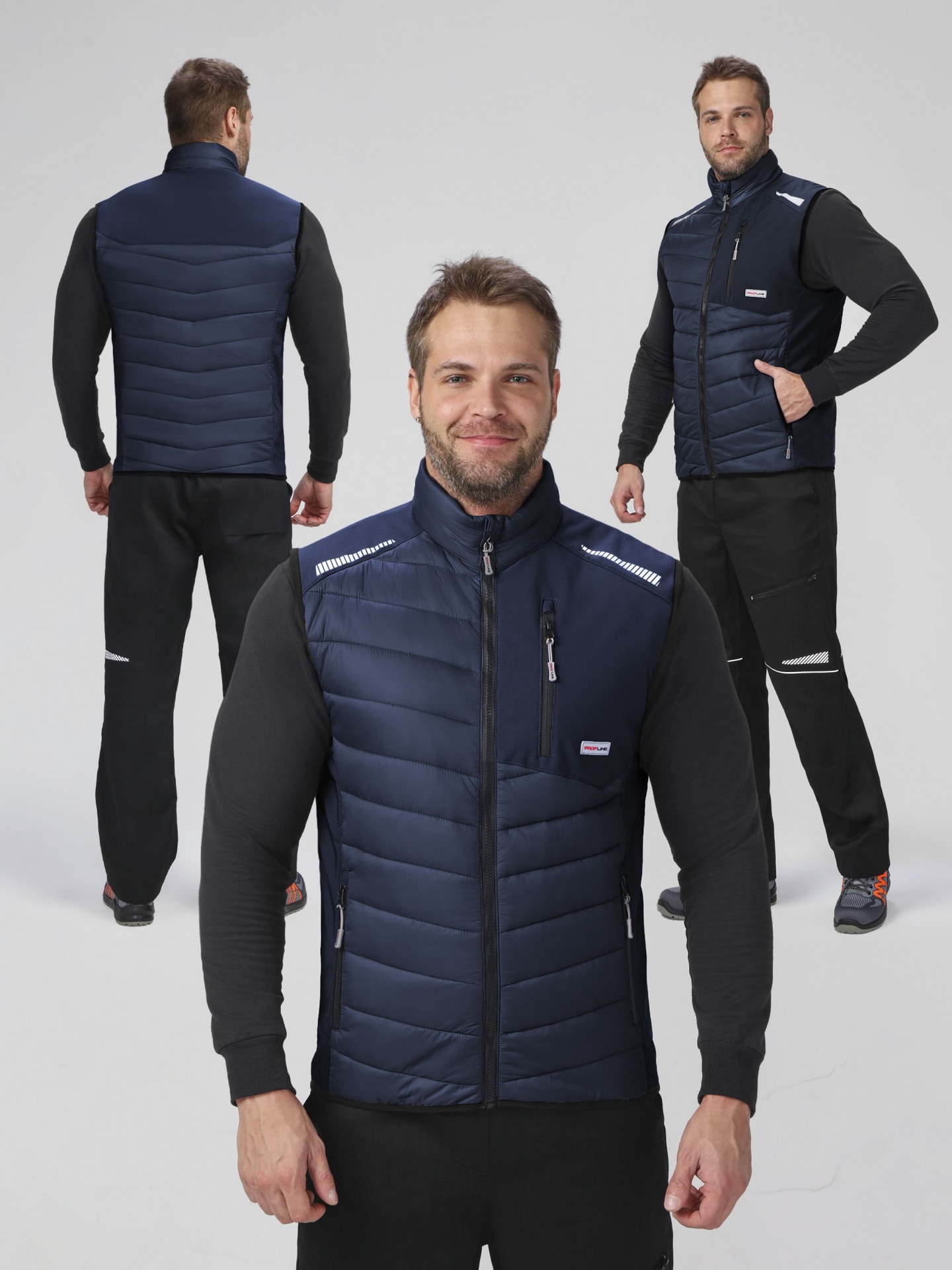 Зимний жилет "ProfLineLeader", утепленный, мужской, цвет: синий, ткань: нейлон/софтшел
