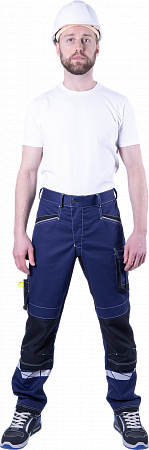 Летние брюки "Спецобъединение-КОРПОРАЦИЯ " мужские, цвет: синий с черным, ткань: Смесовая