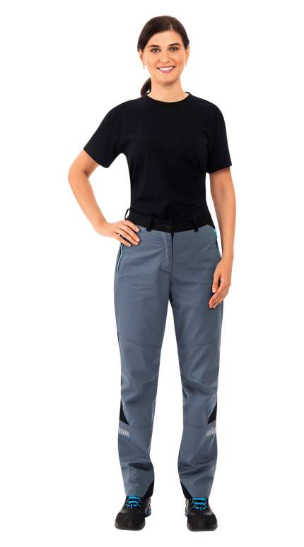 Летние брюки "ЛЕДИ ДЖЕТСЕТ" женские, цвет: : серый с черным, ткань: смесовая 