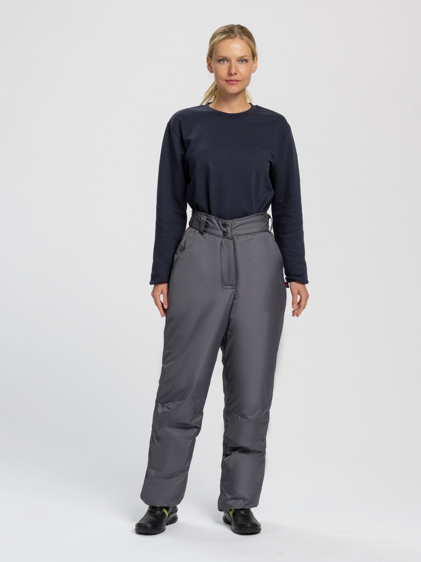 Зимние брюки "СНЕЖАНА" женские, утепленные, цвет: серый, ткань: 100% ПЭ