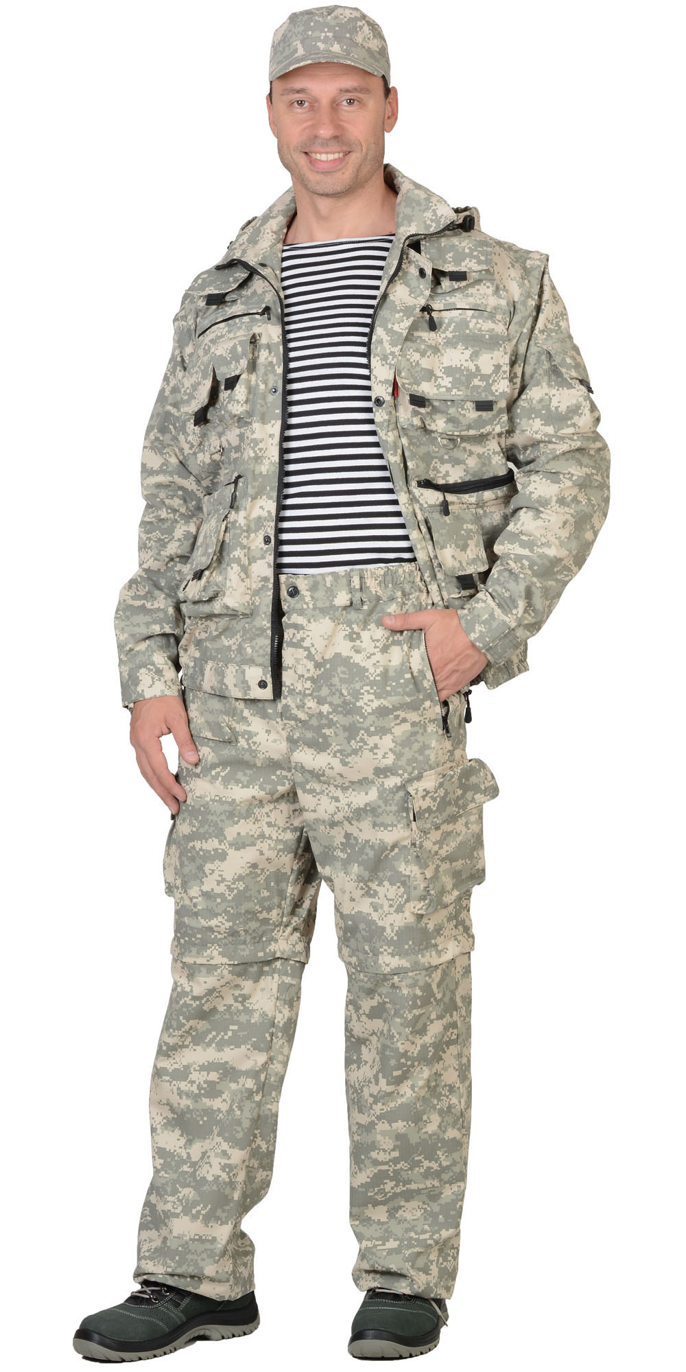 Летний костюм "СИРИУС-ТИГР" мужской (куртка и брюки), цвет: КМФ Пустыня, ткань: Рип-стоп 