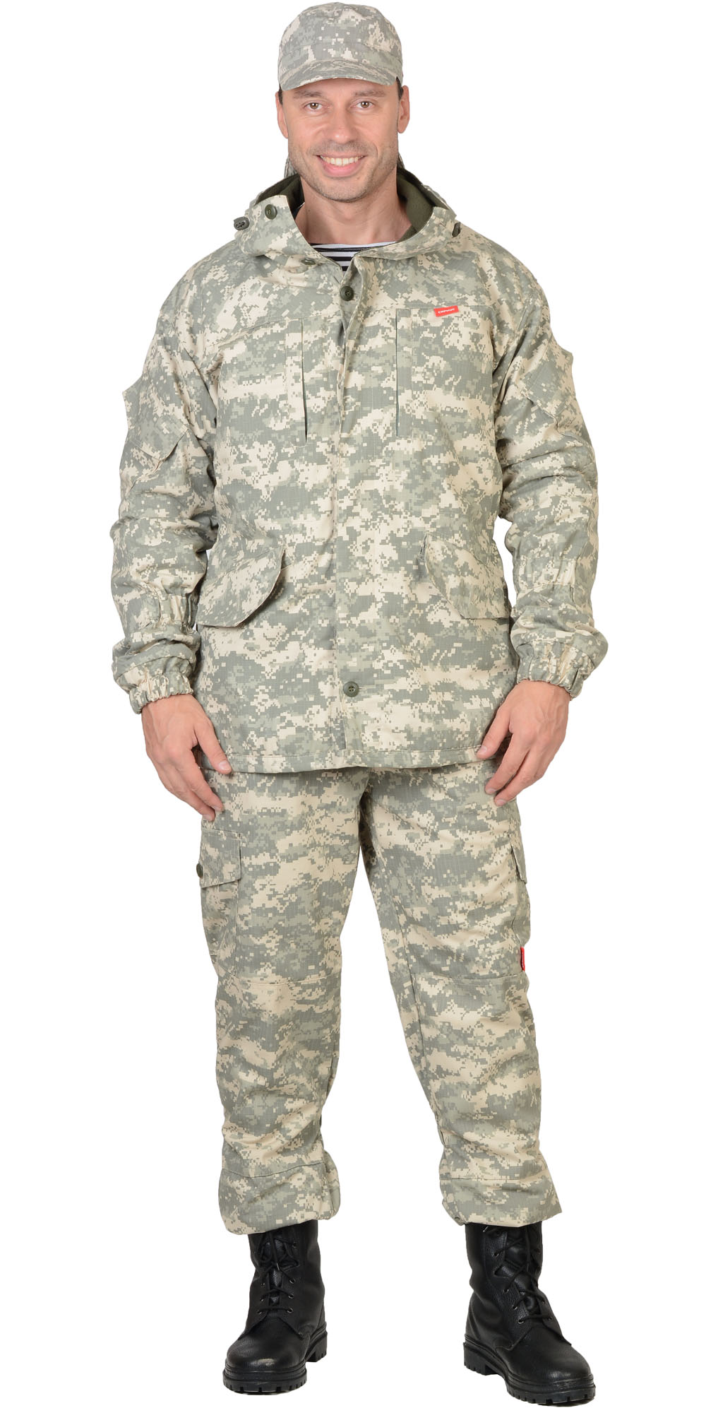 Демисезонный костюм "СИРИУС-ГОРКА" мужской (куртка и брюки), цвет: КМФ Пустыня, ткань: Рип-Стоп