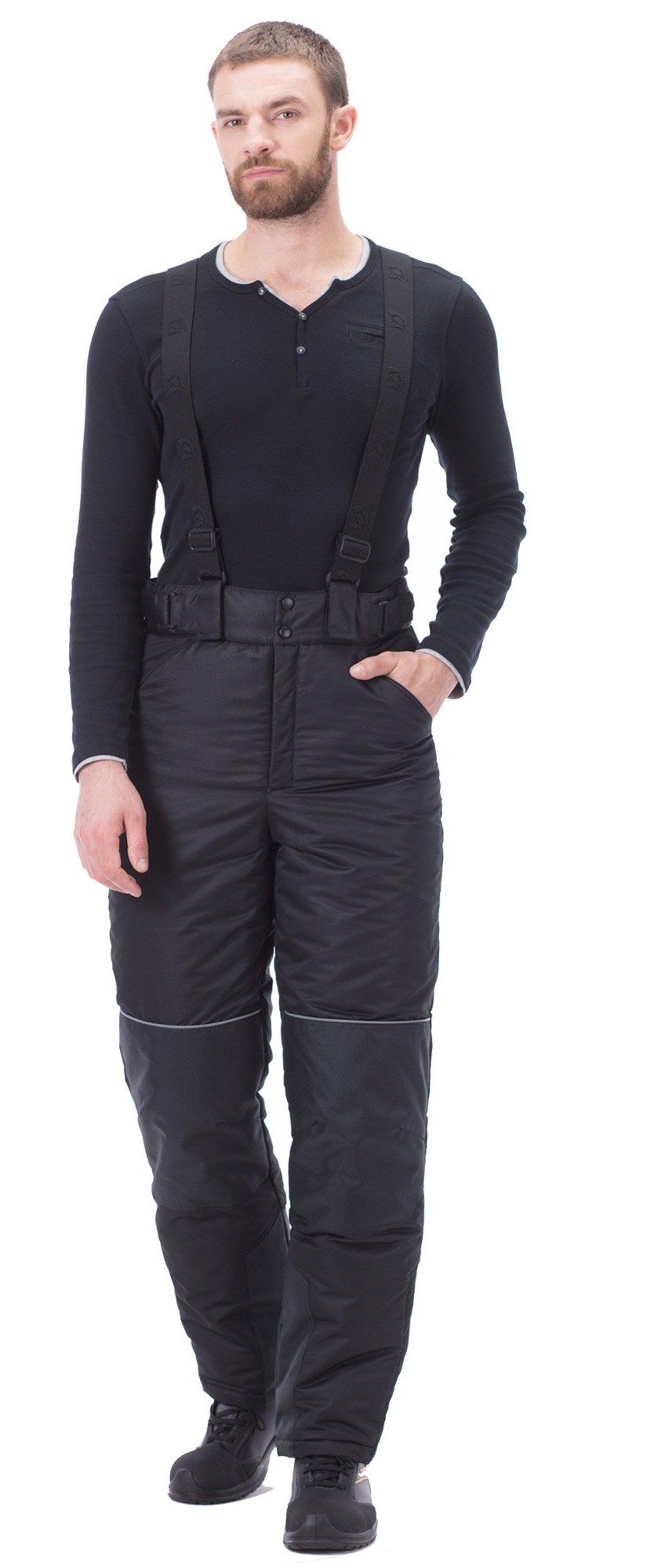 Зимние брюки "АНВЕРС" мужские, утепленные, цвет: черный, ткань: 100% ПЭ