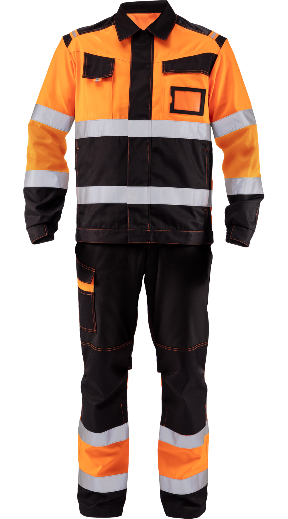 Летний костюм "КВАНТ" мужской (куртка и брюки), цвет: оранжевый флуор с черным