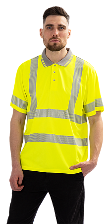 Рубашка поло мужская (Спецобъединение-СП-3 ), цвет: флуоресцентный желтый, ткань: Трикотаж
