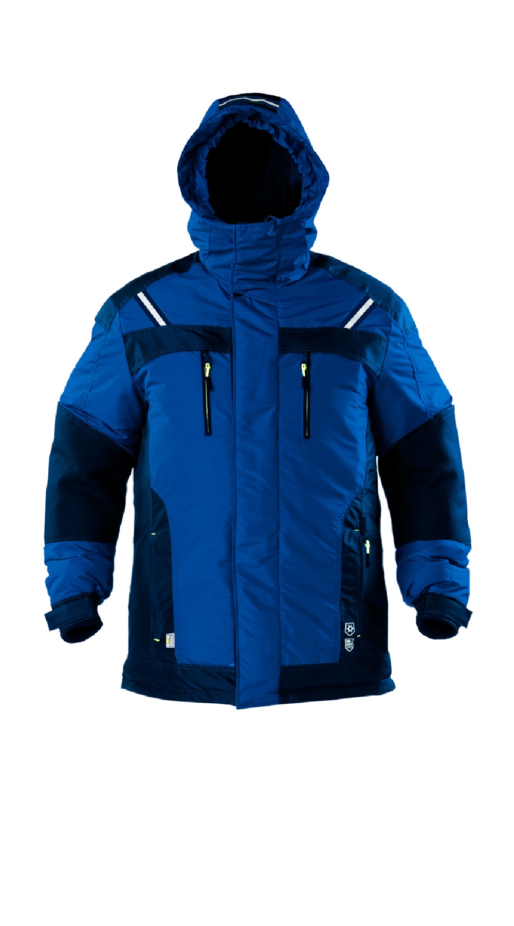 Зимняя куртка "УРАН" мужская, удлиненная, утепленная, цвет: васильковый с темно-синим, ткань:100% ПЭ