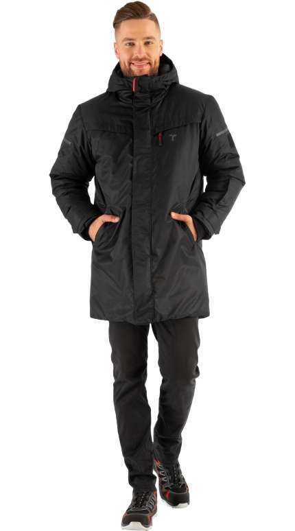 Зимняя куртка "ТРАВЕРС" мужская, удлиненная, утепленная, цвет: черный, ткань: 100% ПЭ