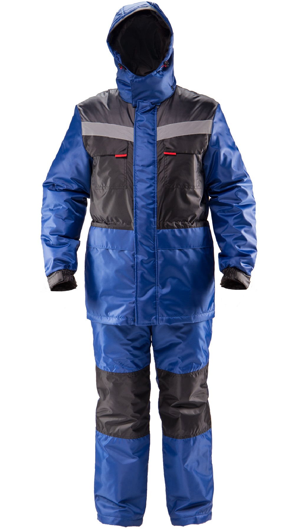 Зимний костюм "СЕКТОР" мужской, утепленный (куртка и брюки), цвет: синий с черным, ткань: 100% ПЭ