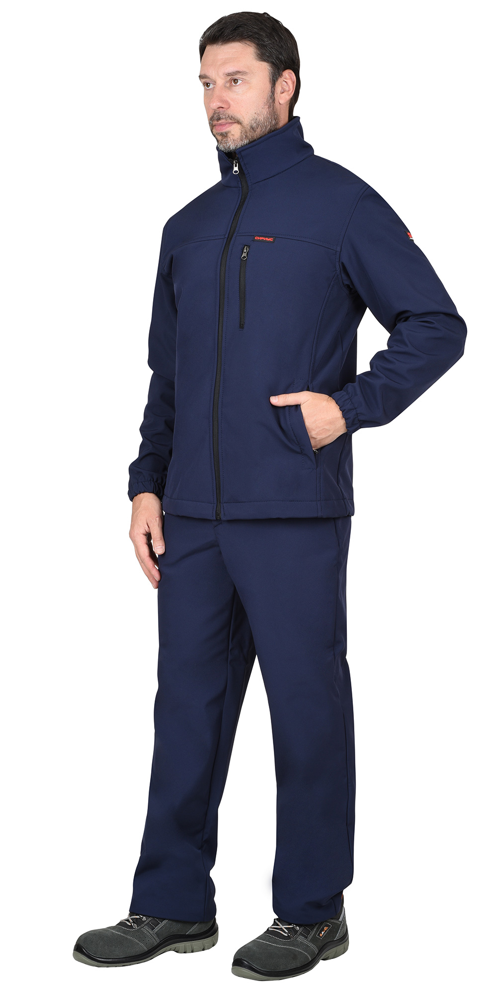 Демисезонная куртка "СИРИУС-АЗОВ" мужская, цвет: синий, ткань: Софтшелл