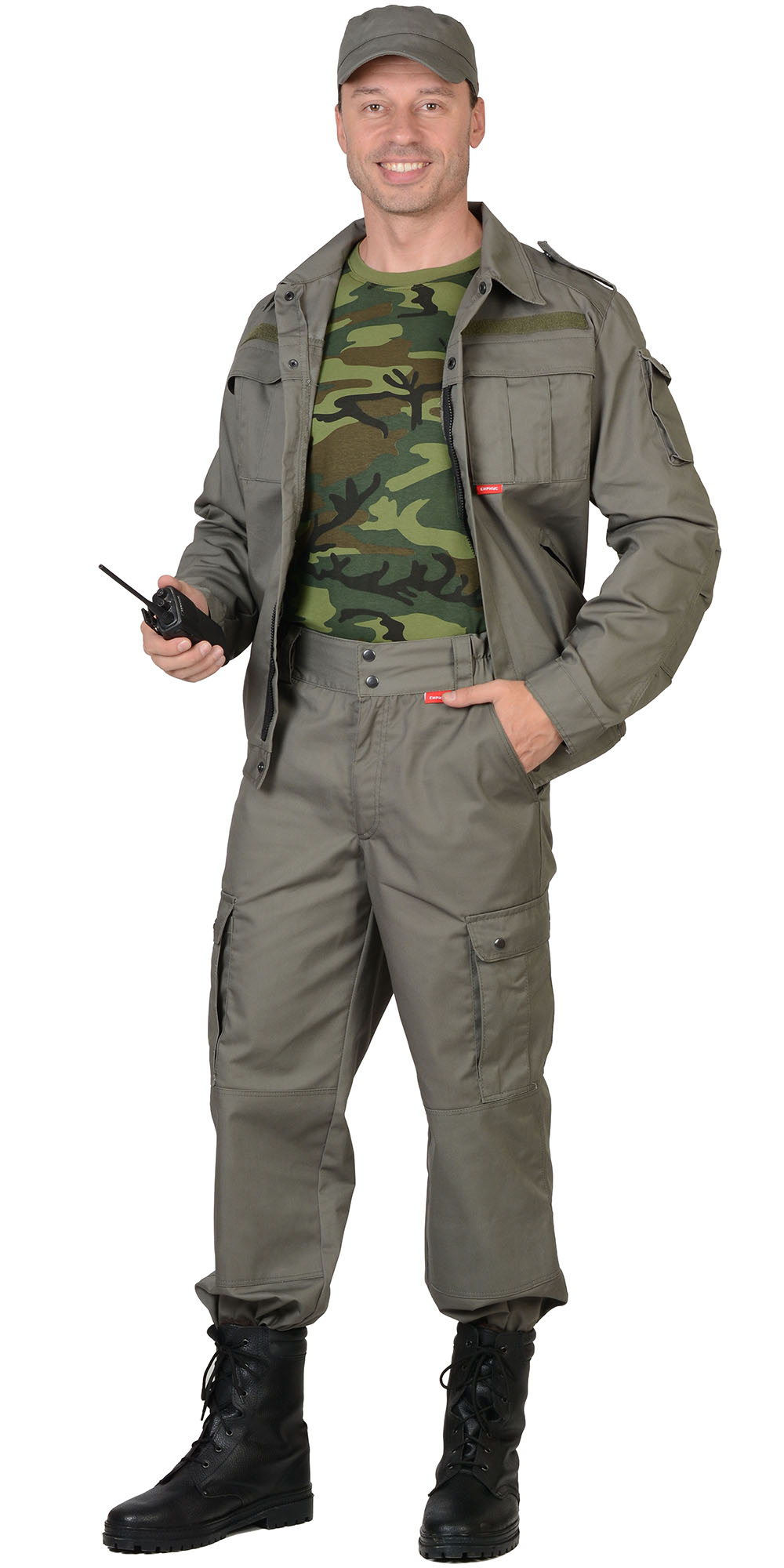 Летний костюм "СИРИУС-ТАЙФУН" мужской (куртка и брюки), цвет: олива, ткань: смесовая