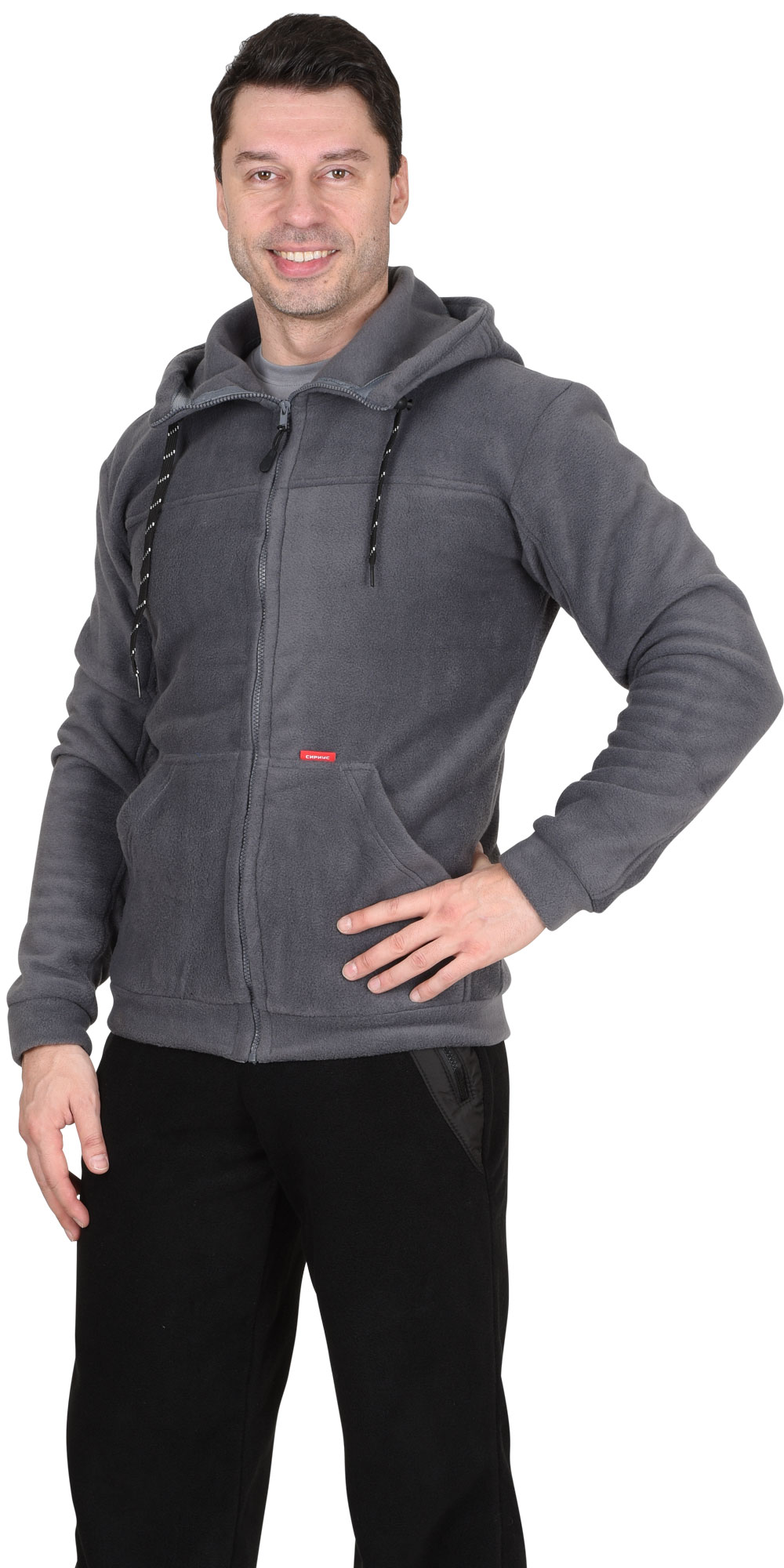 Флисовая куртка "СИРИУС-МЕРКУРИЙ" мужская, цвет: серый, ткань: 100% ПЭ