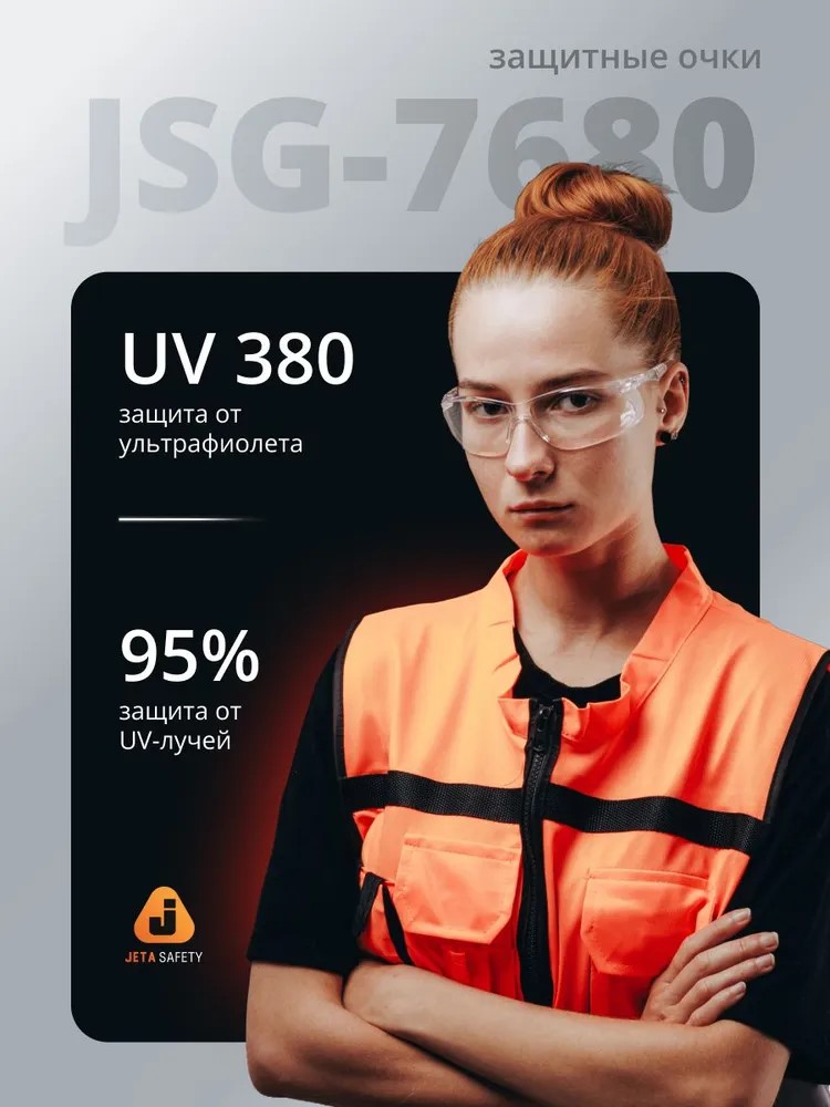 Очки защитны "JSG-7680 Optic-Fit" открытые, прозрачные, JETA SAFETY, (12 шт) Очки защитны "JSG-7680 Optic-Fit" открытые, прозрачные, JETA SAFETY, (12 шт)