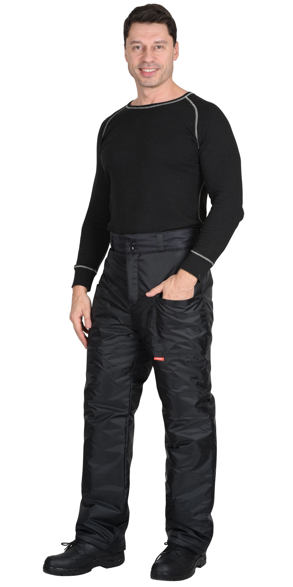 Зимние брюки "СИРИУС-СПЕЦМОНТАЖ" мужские, утепленные, цвет: черный, ткань: 100% ПЭ