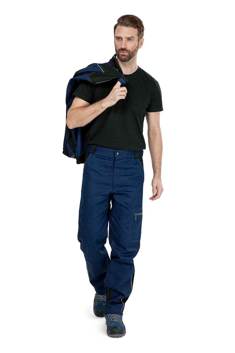 Летние брюки "ТАХО" мужские, цвет: темно-синий с черной отделкой, ткань: Саржа