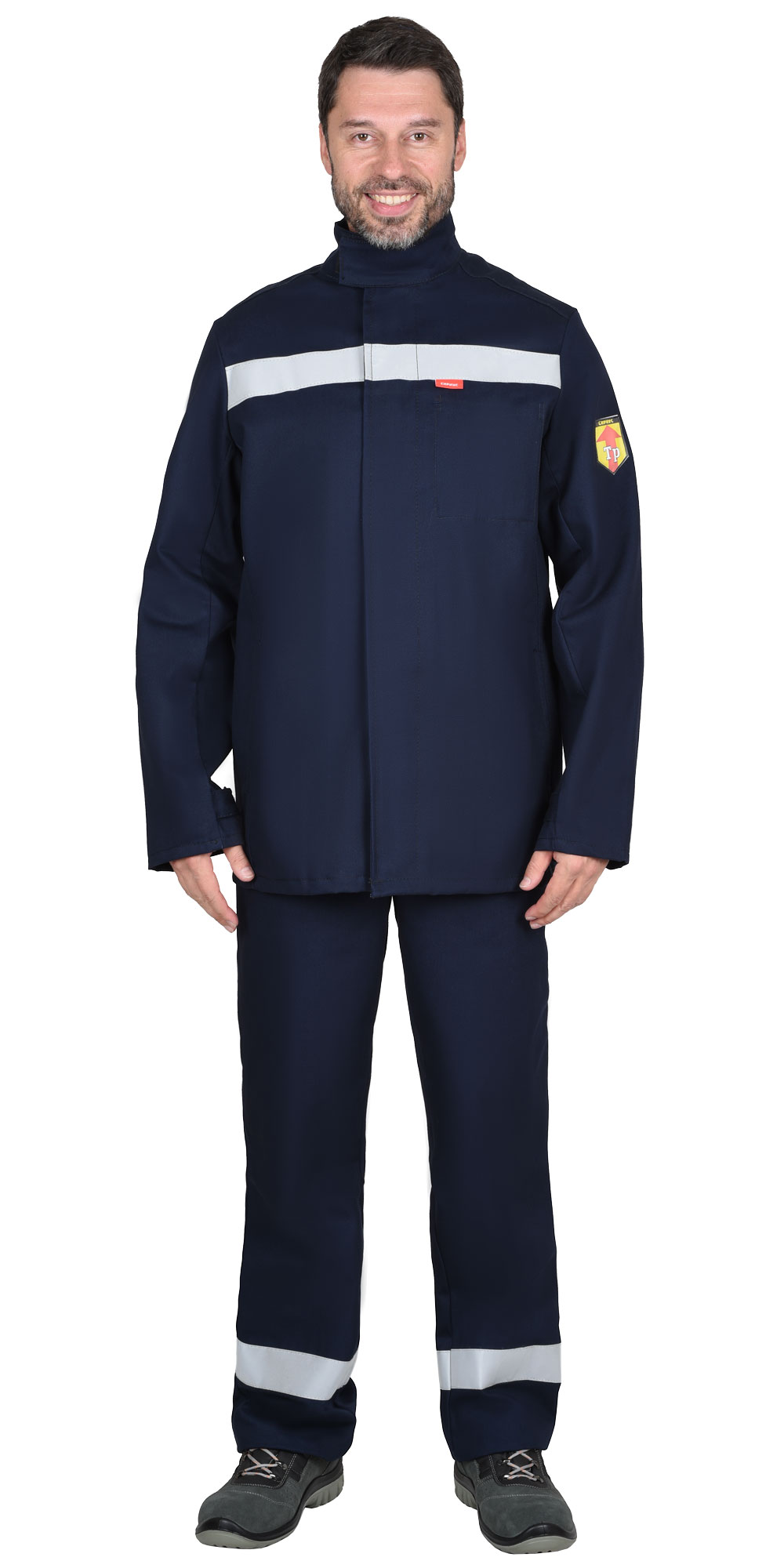 Летний костюм сварщика "Сириус-ГЕРКУЛЕС" (куртка и брюки), цвет: темно-синий и СОП