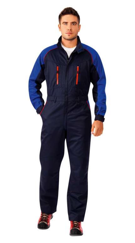 Летний комбинезон "АКЦЕНТ" мужской, цвет: темно-синий с васильковым, ткань: смесовая